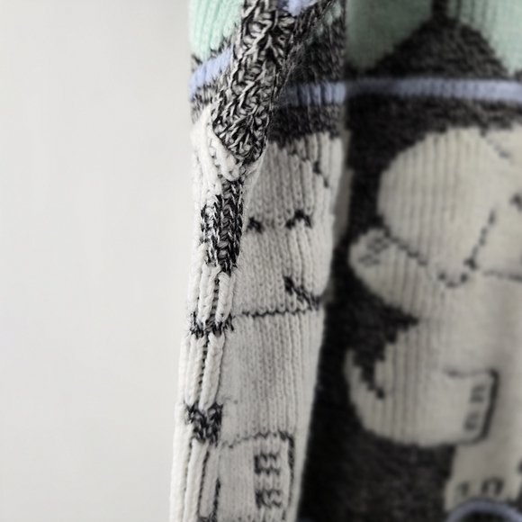 Arielle Vintage Dancing Elephants Happy Smiling VTG Hearts 80s 90s Sweater Sz M - Picture 6 of 10